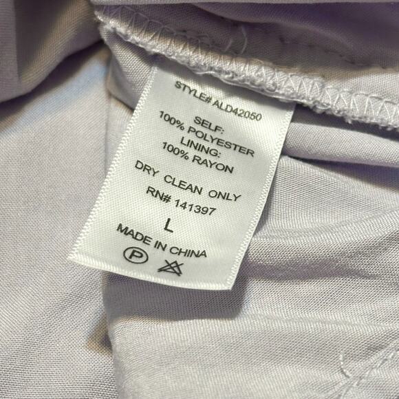 ASTR Lilac Lace Crochet Mini Dress Large Off Shoulder Cocktail Party Summer Glam - Picture 12 of 12